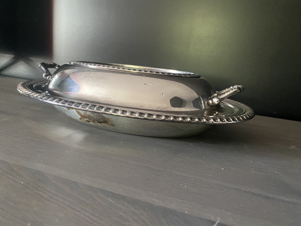 Vintage Silver Plate Serving Dish With Cover