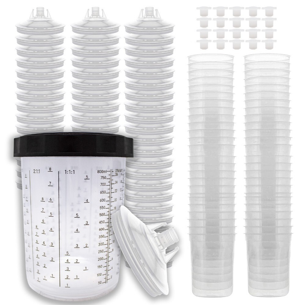 PPS CUPS Disposable Paint Spray Gun Cups (190 Mic) - Size 800ML-27OZ - (73808)