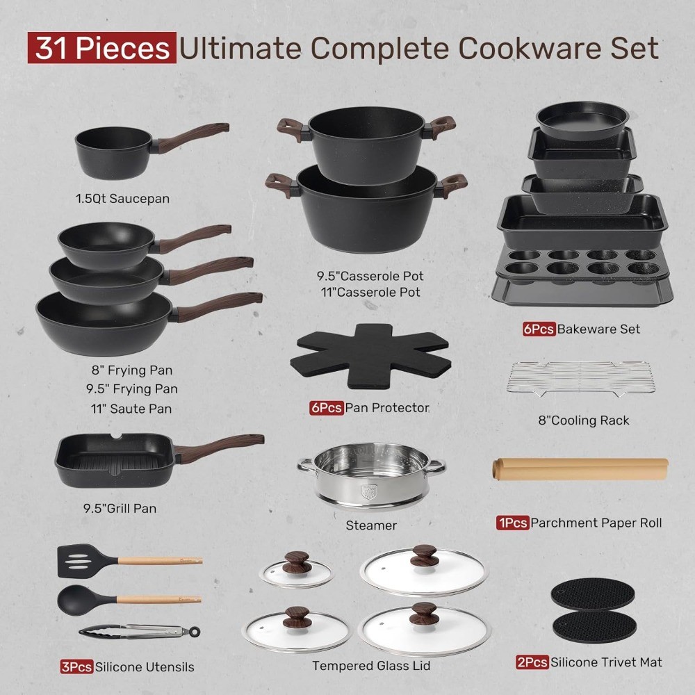 Pots and Pans Set Non Sti Kitchen Nonsti Cooking