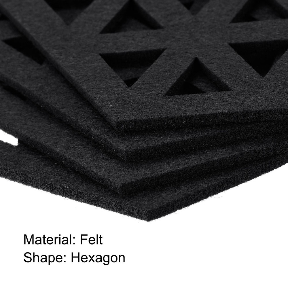 Felt Coasters 12pcs Hexagonal Coasters Coasters, Black