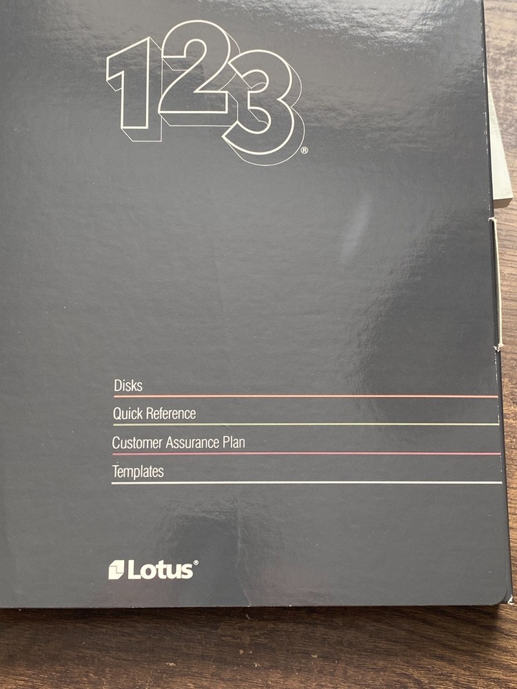 LOTUS 123 1-2-3 Release 2 Reference Manual Quick Guides Disc 1985 -VTG Software