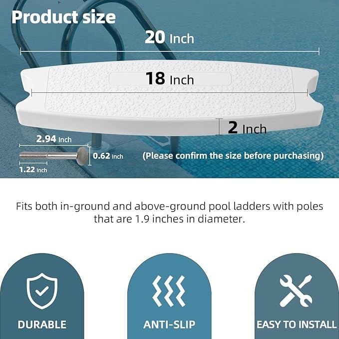 3 Replacement Swimming Pool Molded Plastic IN-GROUND POOL Ladder Steps Tread