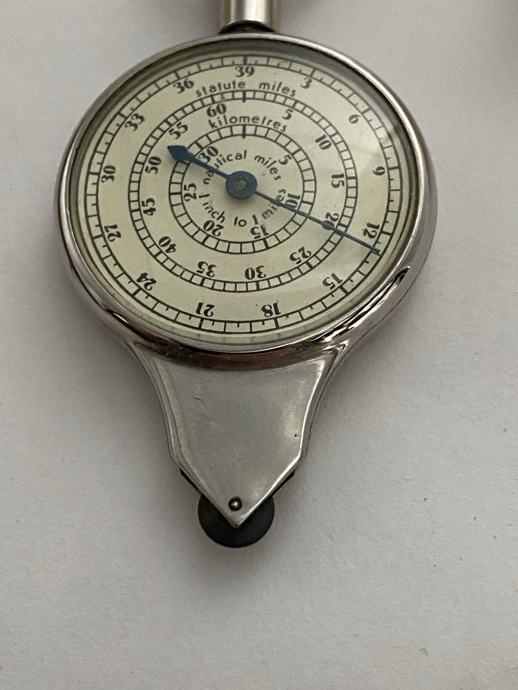 Vintage German Map Measuring Tool Compass w/ring w/Case ~