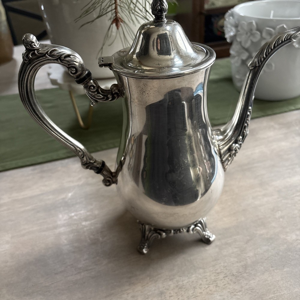 Silver Plated Ornate 4 Footed Coffee/Teapot
