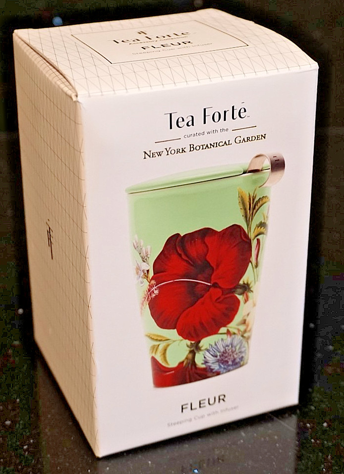 Tea Forte Fleur Ceramic Steeping Cup W/ Infuser Brewing System NEW