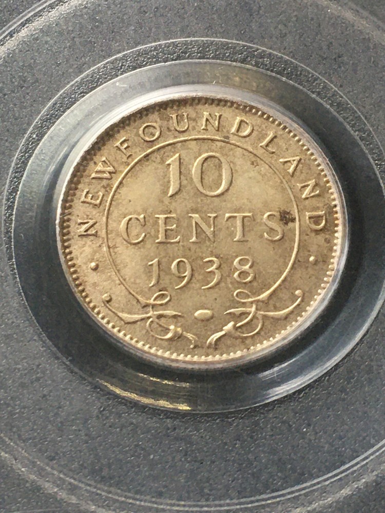 1938 PCGS Graded Newfoundland ¢10 Cent **MS-63**