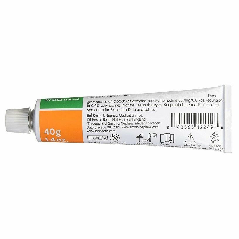 *1-Pack* Smith & Nephew Iodosorb Wound Cadexomer Iodine Gel 1.4 Oz 6602125040