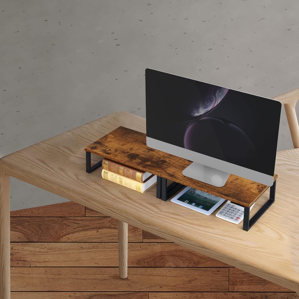 Monitor Stand Riser 2 Pack Laptop Stand Riser Holder Wood Computer Stands Vintag