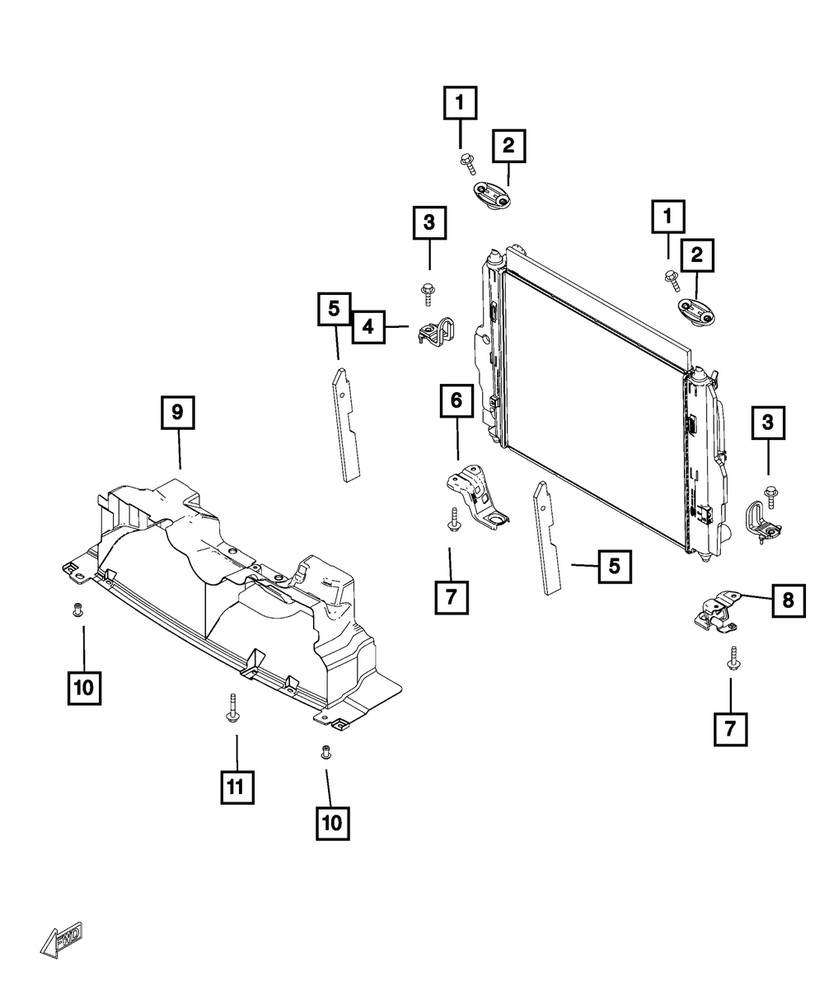 Genuine Mopar Radiator Bracket 68313851AA
