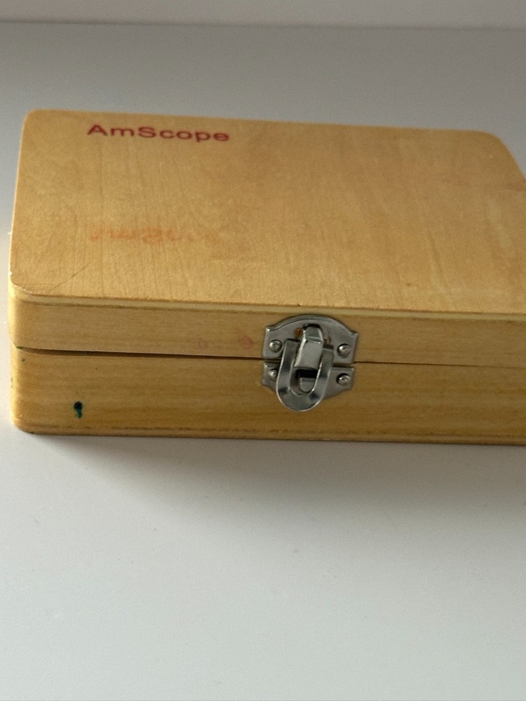 AmScope Prepared Microscope Slide Set with Hinged Wooden Storage Case