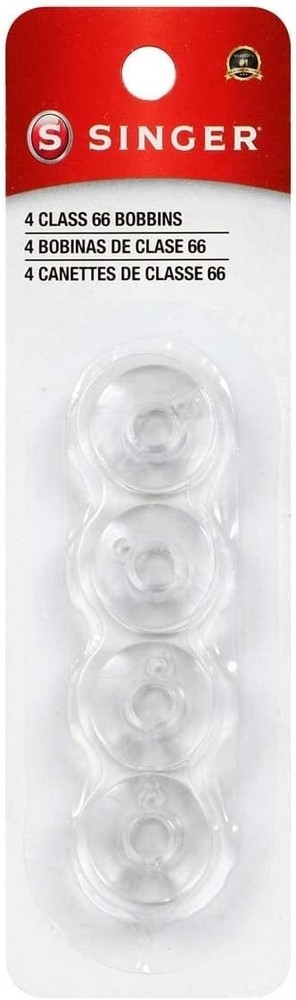 NEW SINGER Bobbins Class 66 Transparent Plastic Bobbins Replacement 4 PACK #532