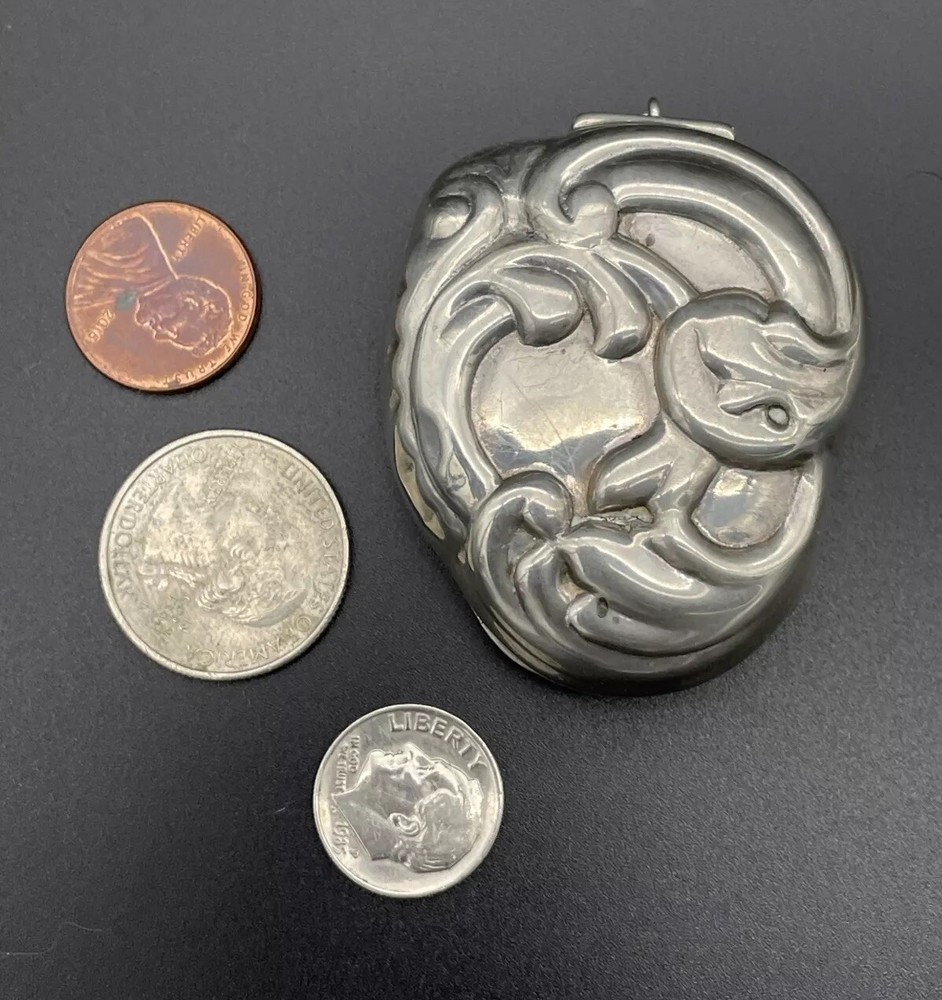 Aesthetic Asymmetrical Sterling Silver Pill / Trinket Box