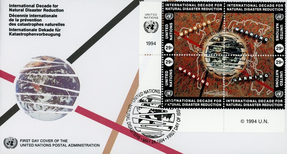 United Nations 650a FDC Decade for Natural Disaster Reduction MI4 Block