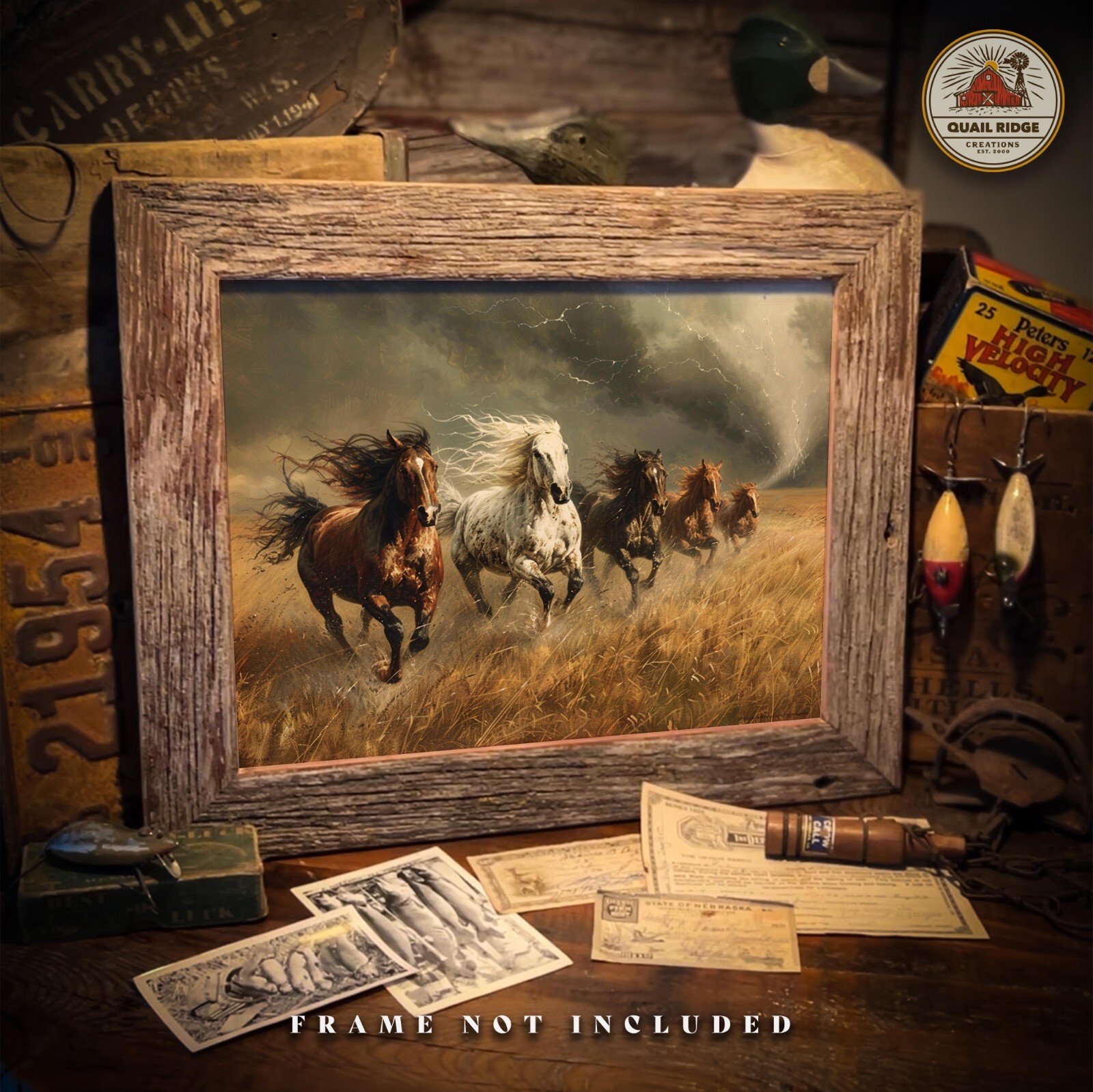 Wild Horses Art Print Cowgirl Horse Riding Artwork Rodeo Western Wall Art Decor