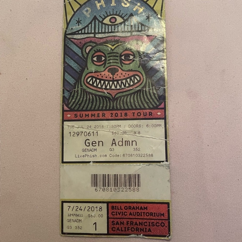 Phish Summer 2018 Tour Ticket