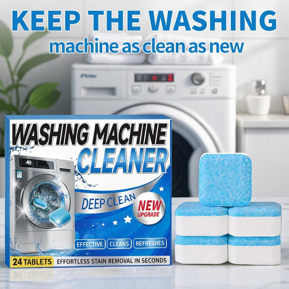 Enzyme Washing Machine Cleaner Tablets (24 Pack) – Protease Deep Clean Laundry M