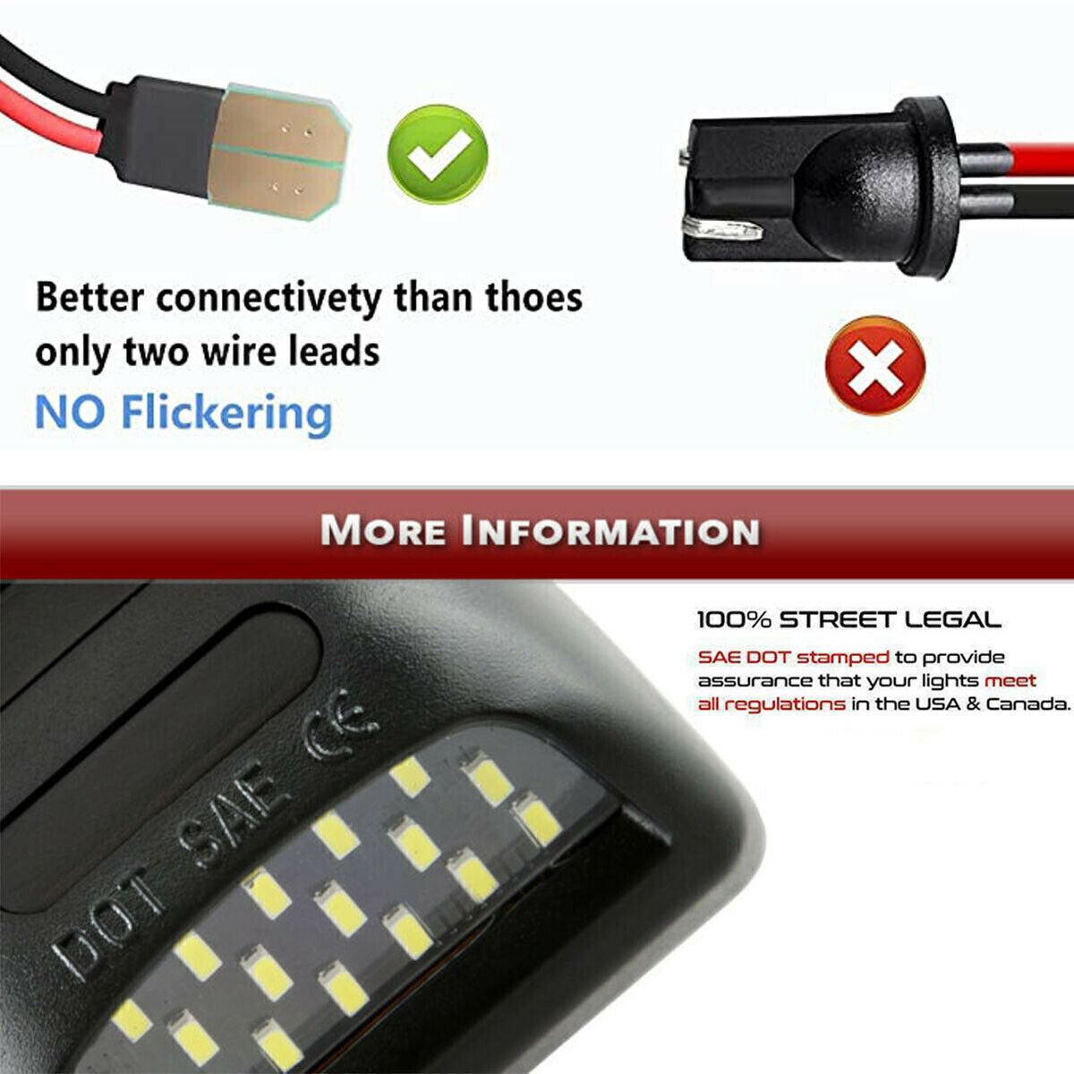 For Avalanche For Silverado Tahoe LED License Number Plate Lights Tag Rear Lamps