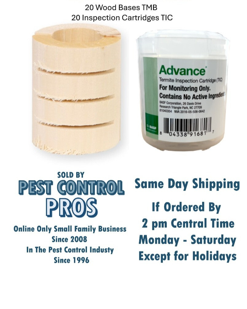 20 Advance Termite Inspection Cartridge Monitors & 20 Wood Bases
