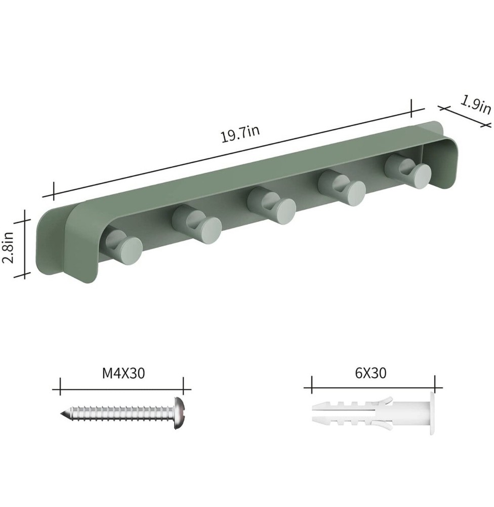 Coat Hook Rack with Ceramic-Like Coating, Decorative Wall