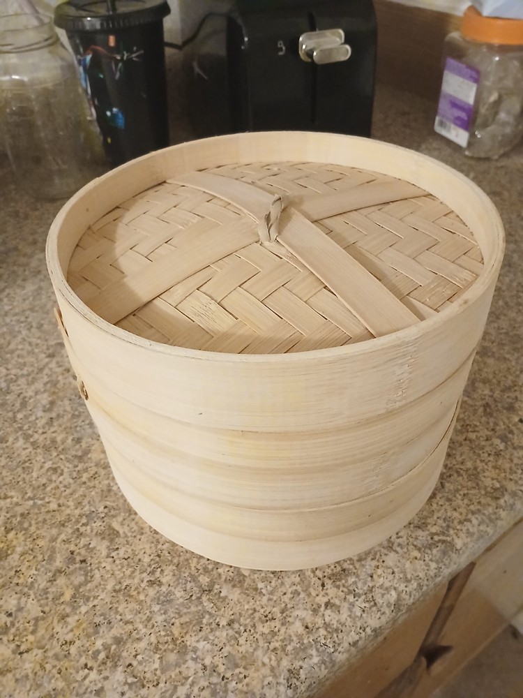 Bamboo steamer with lid 2 tier set