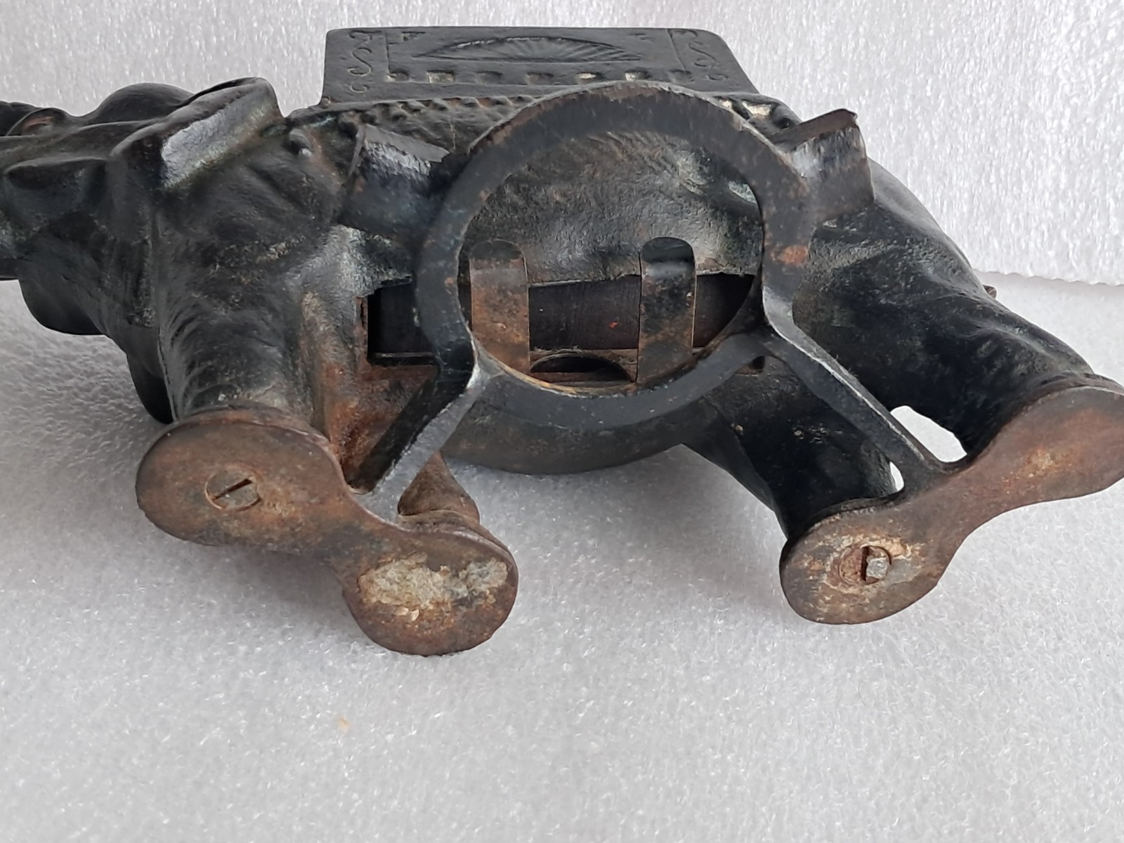 Vintage- Cast Iron Elephant Cigarette Roller Dispenser with Removable Ashtray