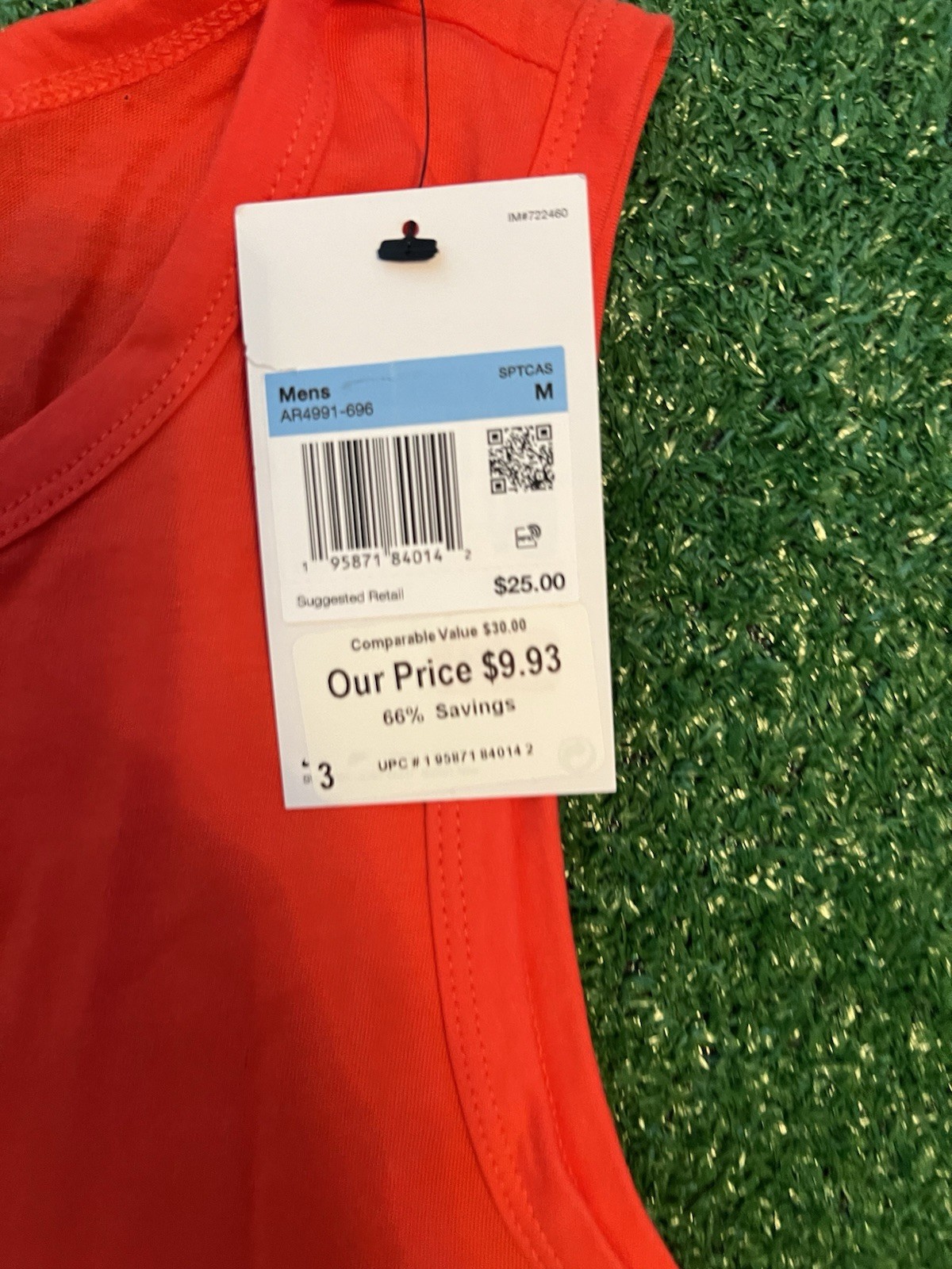 Nike Tank Top Mens M Light Crimson Swoosh Muscle Gym Running Workout Pullover