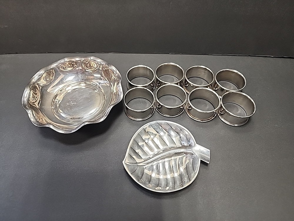 Silver Plated Candy Dish With Napkins Holders