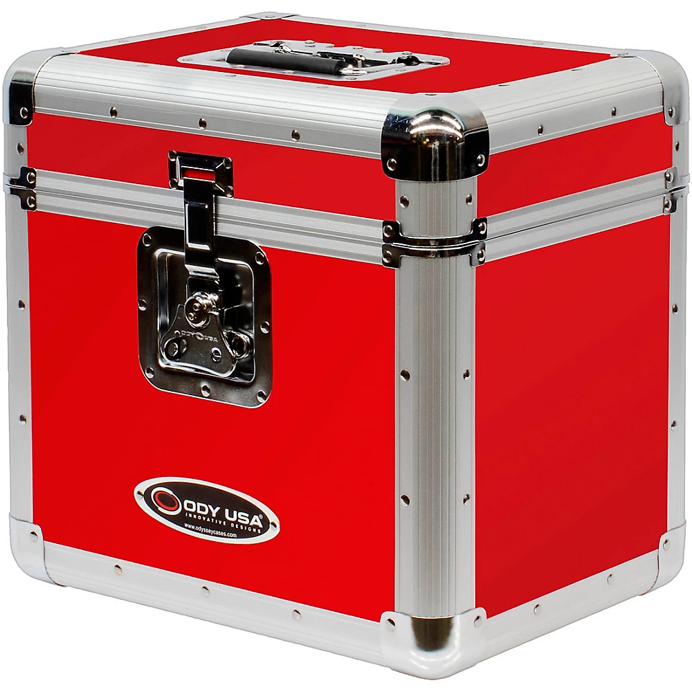 Odyssey KLP2RED Stackable 12" LP Vinyl Record Case, Red
