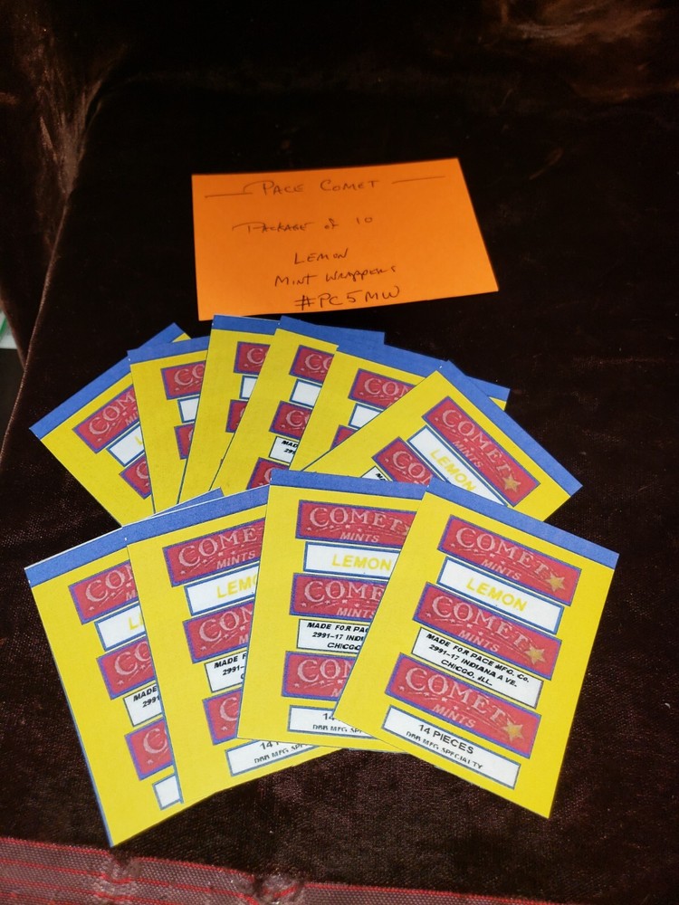REPRO PACE COMET MINT WRAPPERS "LEMON" 10 PACK #PC5 LEMON