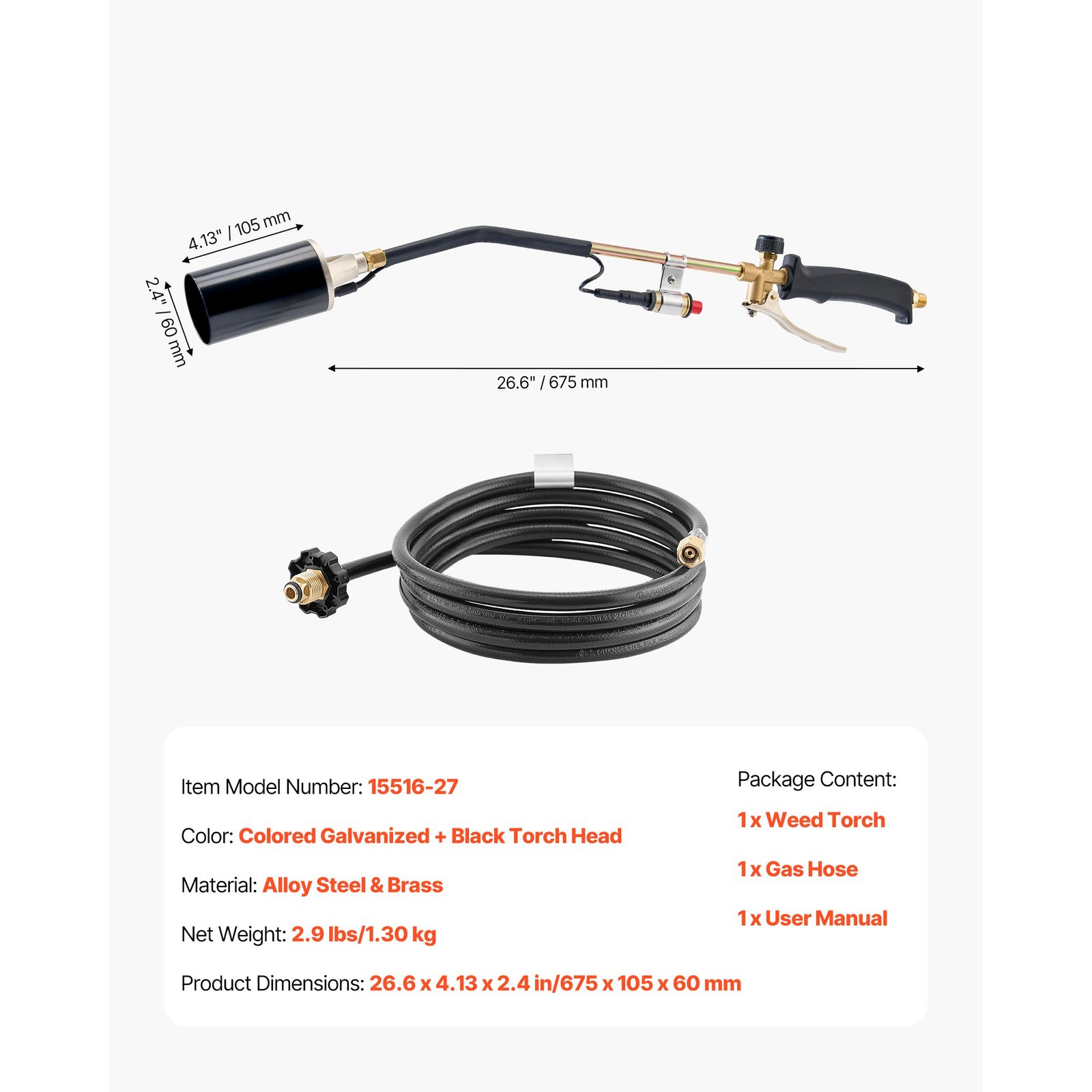 Uimoso Propane Torch for Weed Control, Ice Melting, and Snow Removal