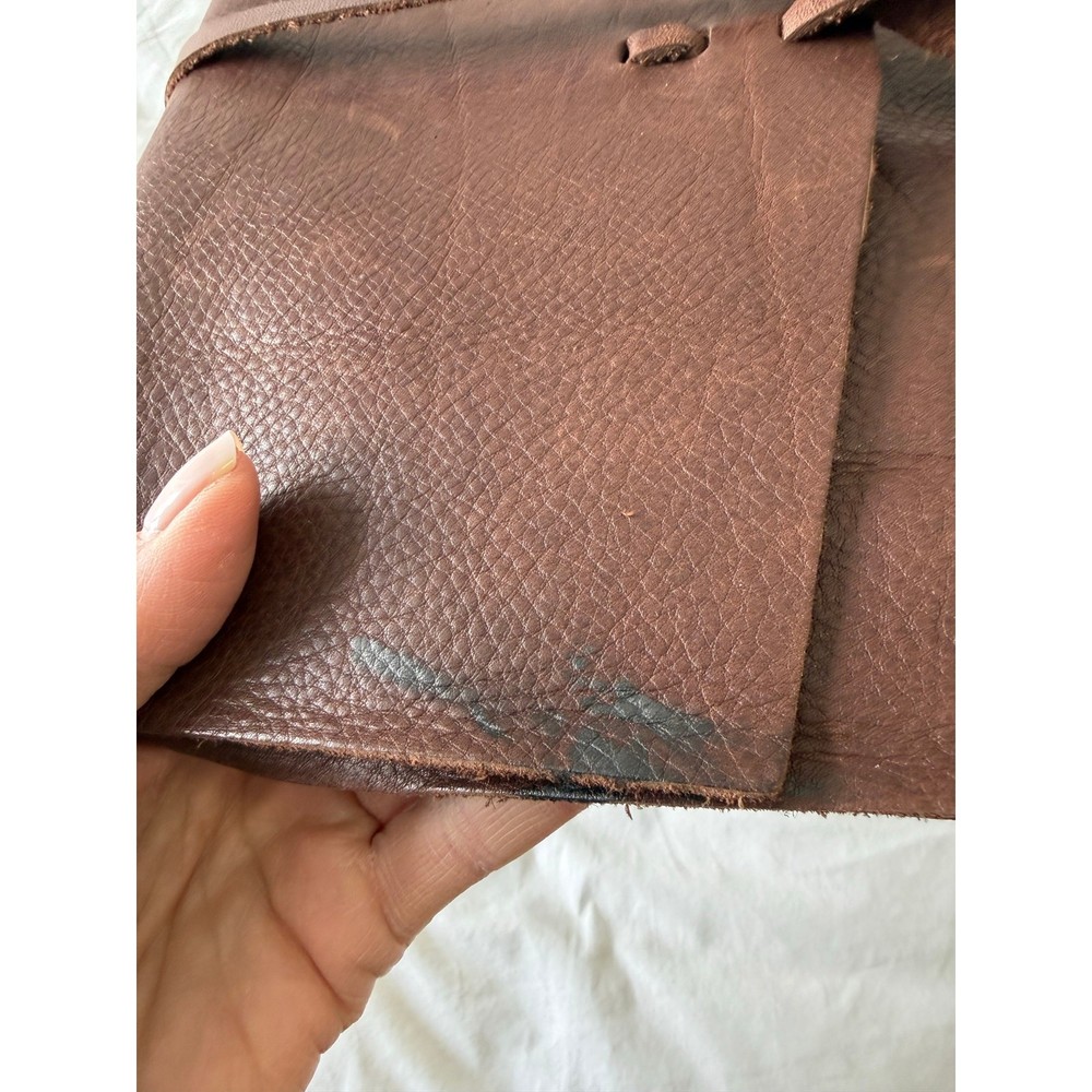 Distressed Leather Cover Brown Blank Journal Diary | DIY Binding Project