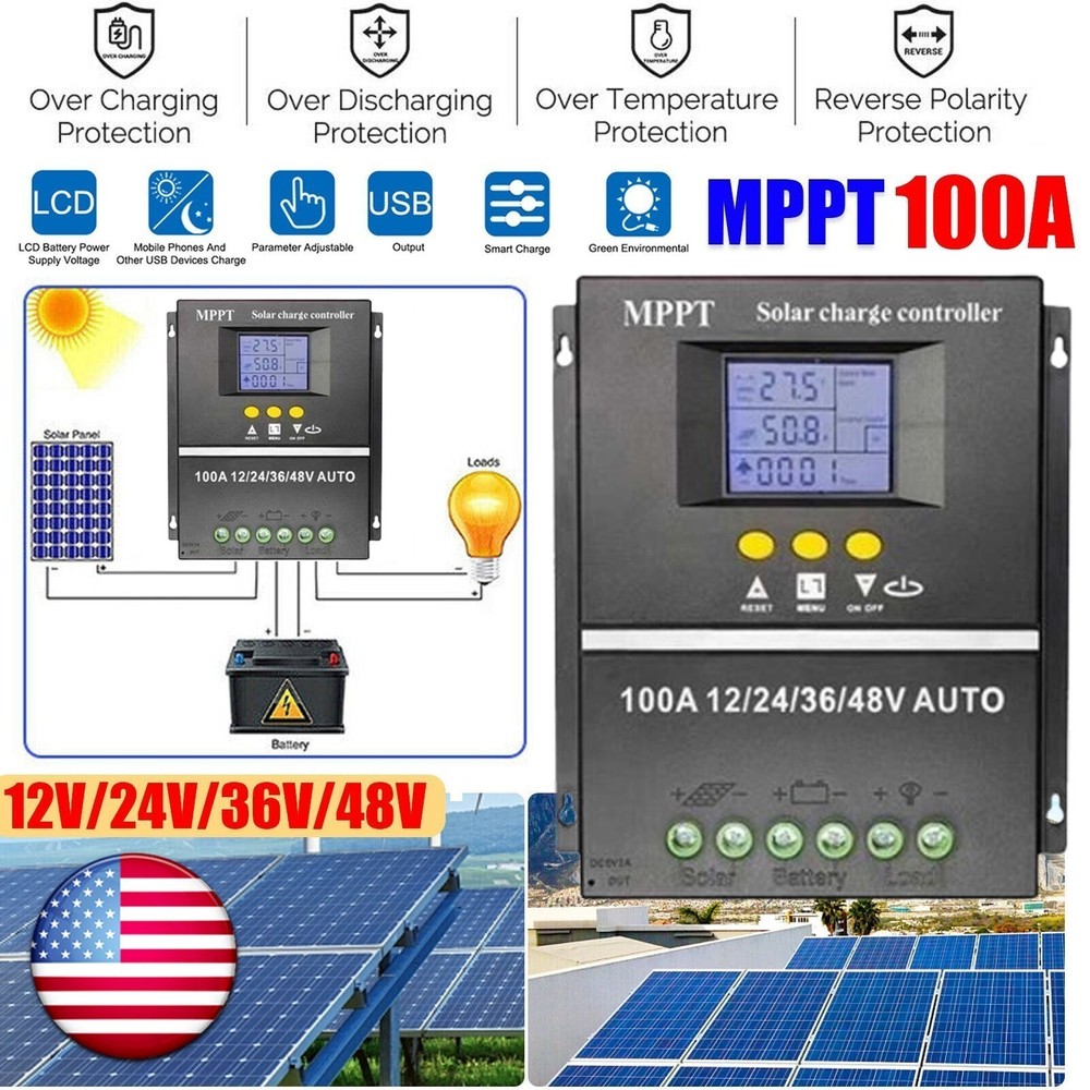 100A MPPT Solar Charge Controller Intelligent Regulator Useful for Solar Panel