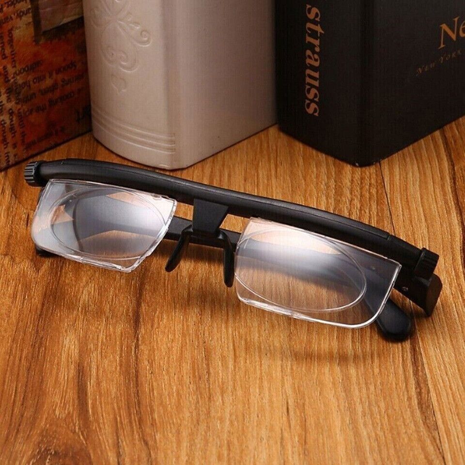 Dial Adjustable Glasses Variable Focus For Reading Distance Vision Eyeglasses