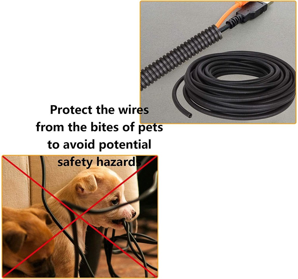 Flexible Conduit Split Wire Loom Corrugated Electrical Car Wire Cable Protection