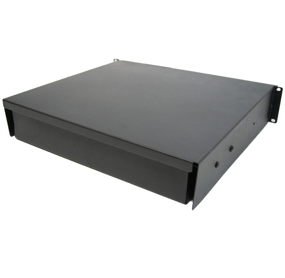 19" Rack Mount 2U Locking Drawer Pro Audio DJ Server Rack Lock Storage Cabinet