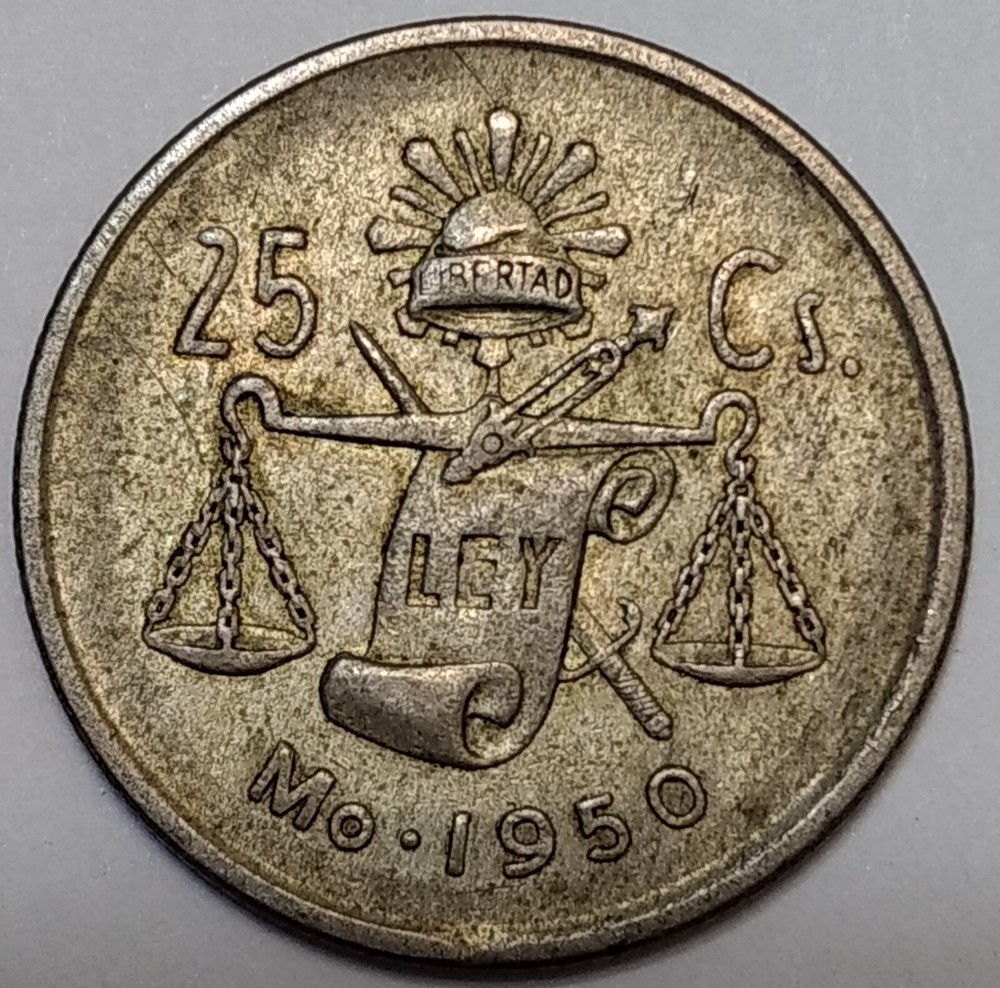 Mexico 1950 25 Centavos