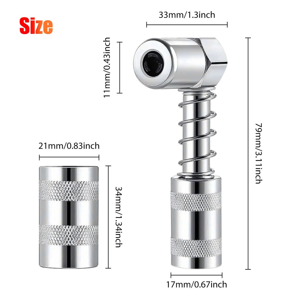 Grease Nozzle Grease Gun- Accessory 90 Degree Grease Coupler Adapter⬆️