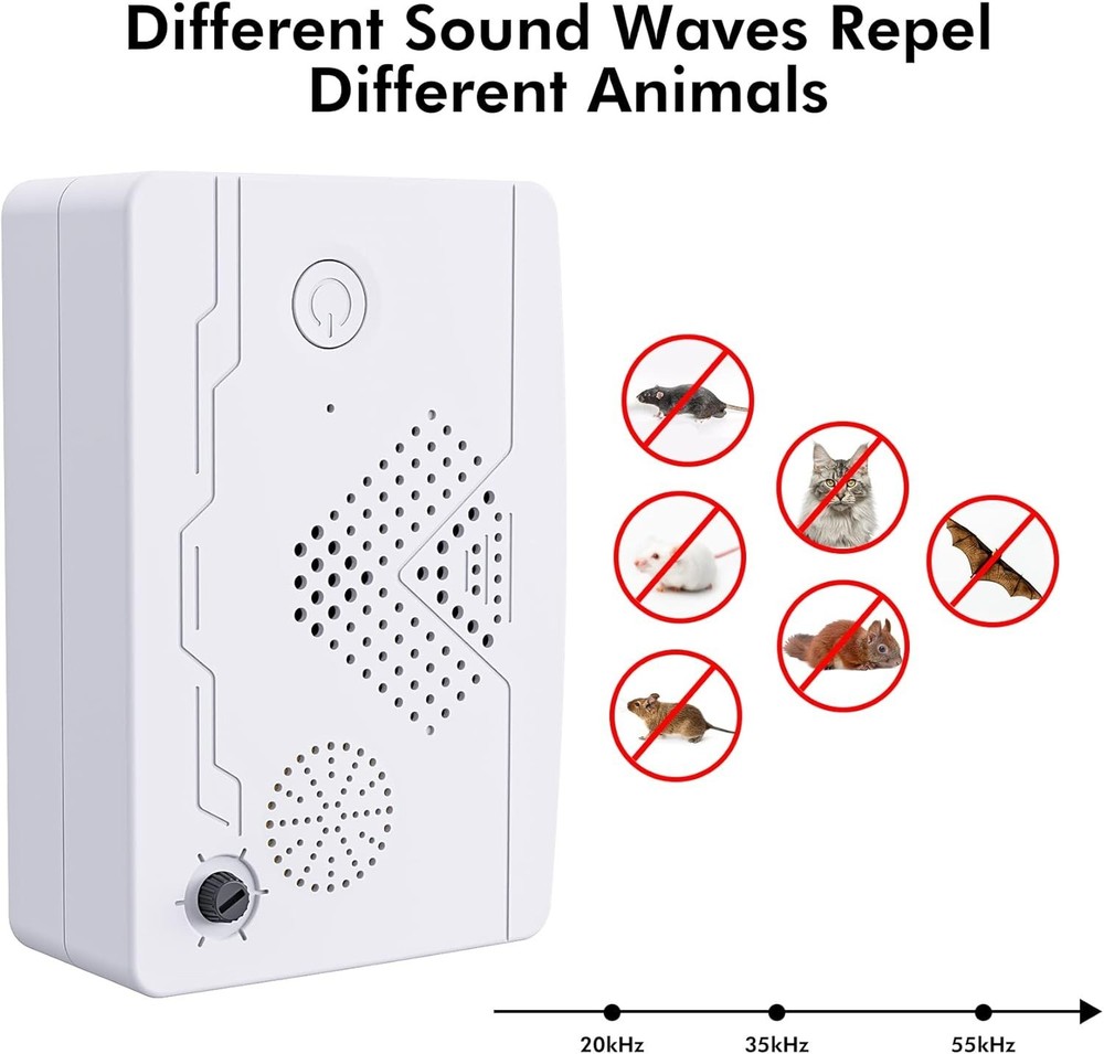 2 Pack Ultrasonic Mice Bat Repellent Devices, Roach Killer Rodent 2