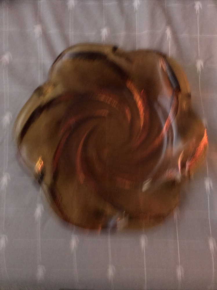 Vtg Depression Amber Glass Ashtray