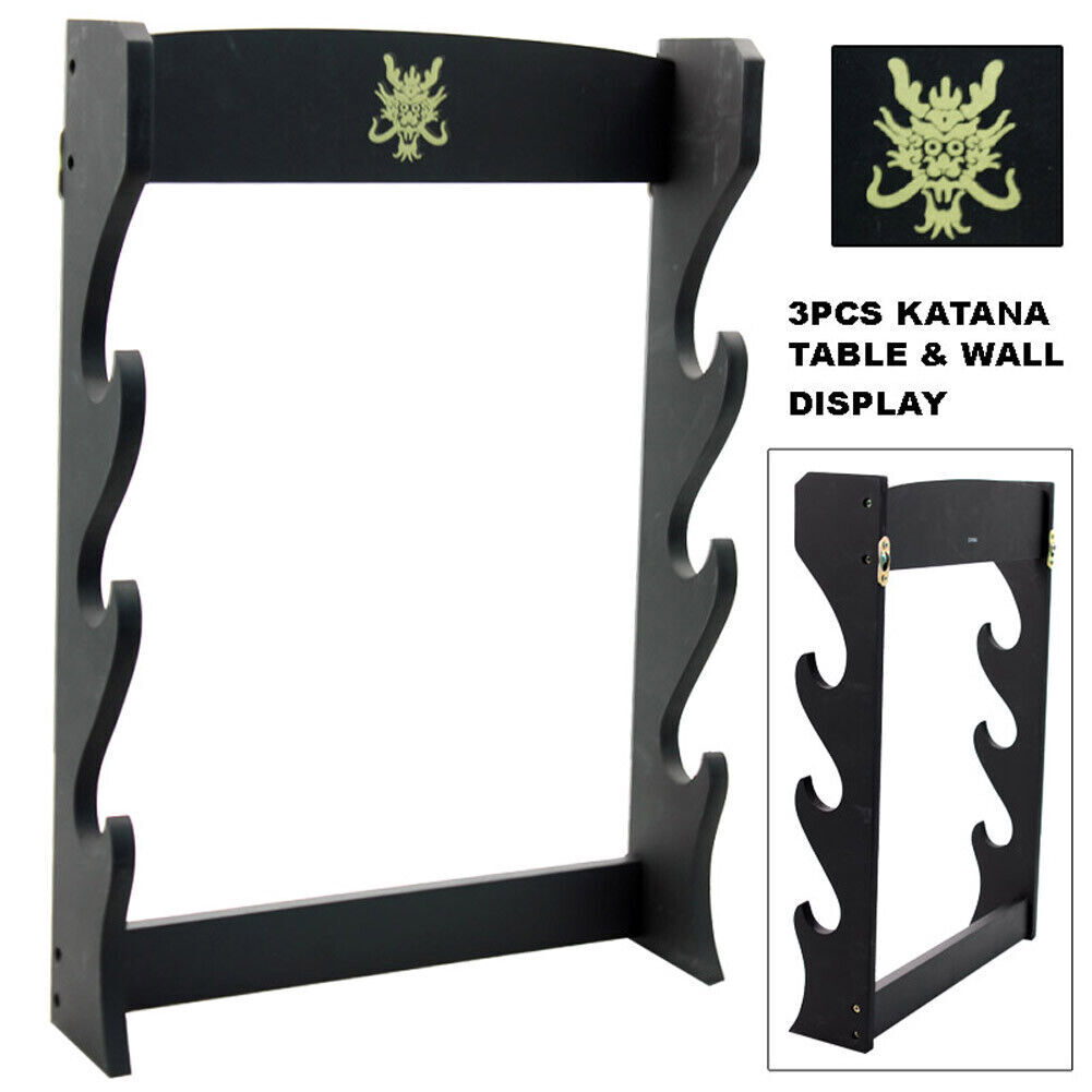 Three Tier Sword Display Stand Dual Purpose | Katana Triple (3) Standup or Wall