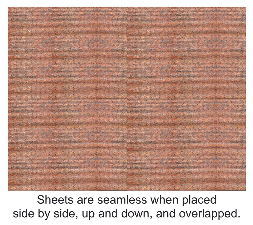 O Scale Brick Model Train Scenery Sheets –5 Seamless 8.5x11 Light Calico