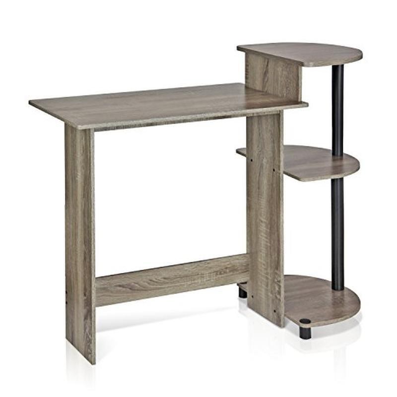 Compact Computer Desk W/ Side Shelves Lightweight Durable Easy Assembly New