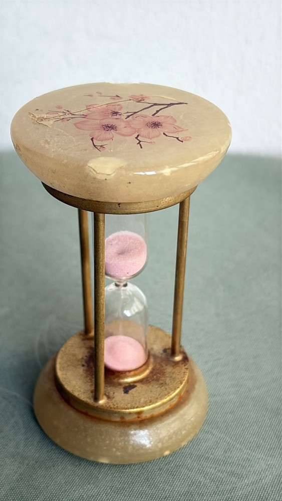 Old Hourglass With Alabaster Bases