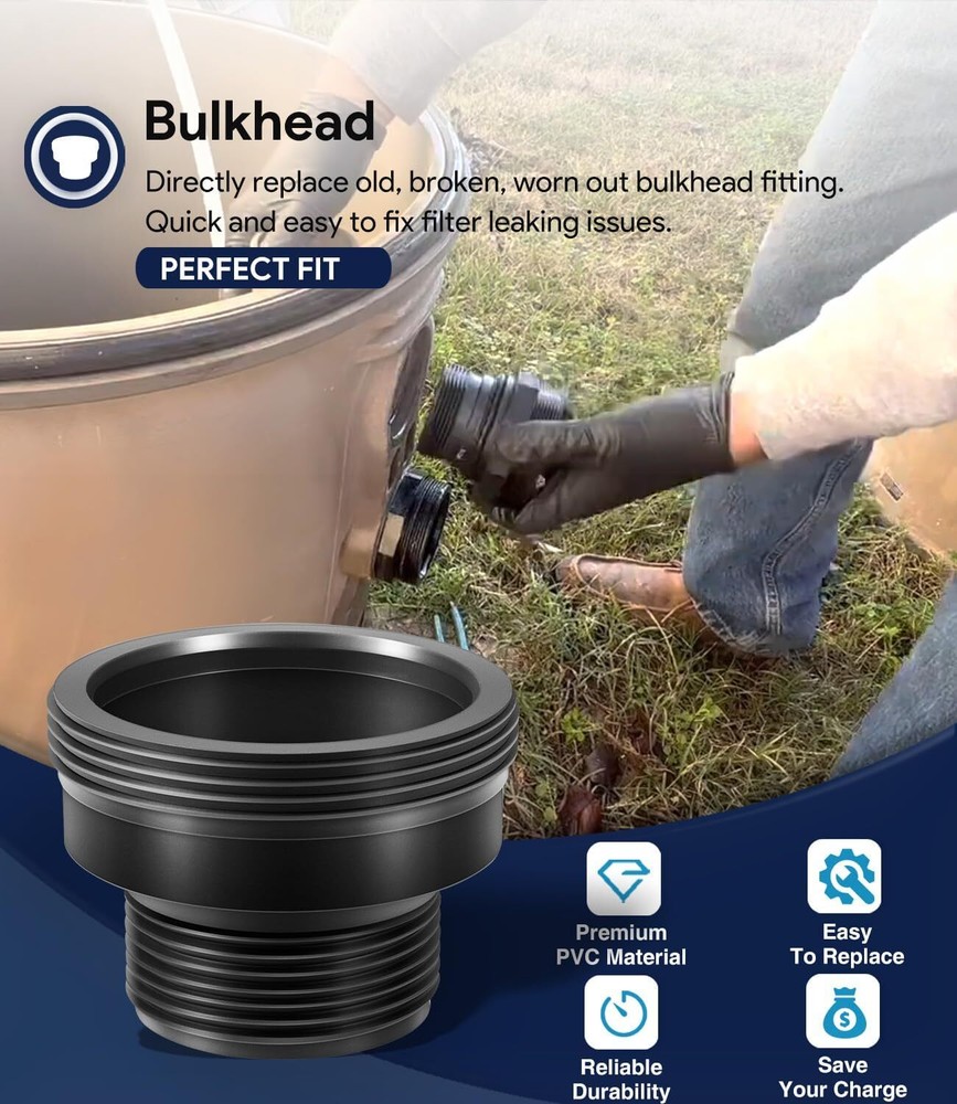 194801 Bulkhead Fitting 2" Replacement for Pool & Spa Filter, Clean & Clear Plus