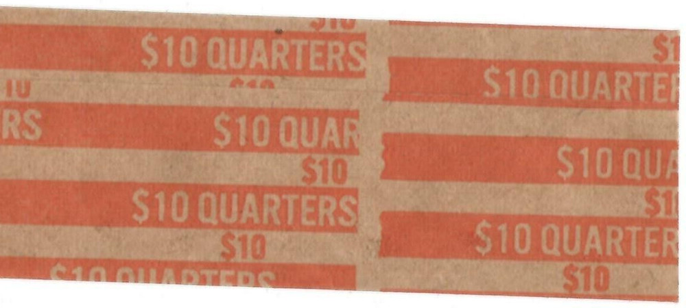 10 Quarter Coin Striped Wrappers
