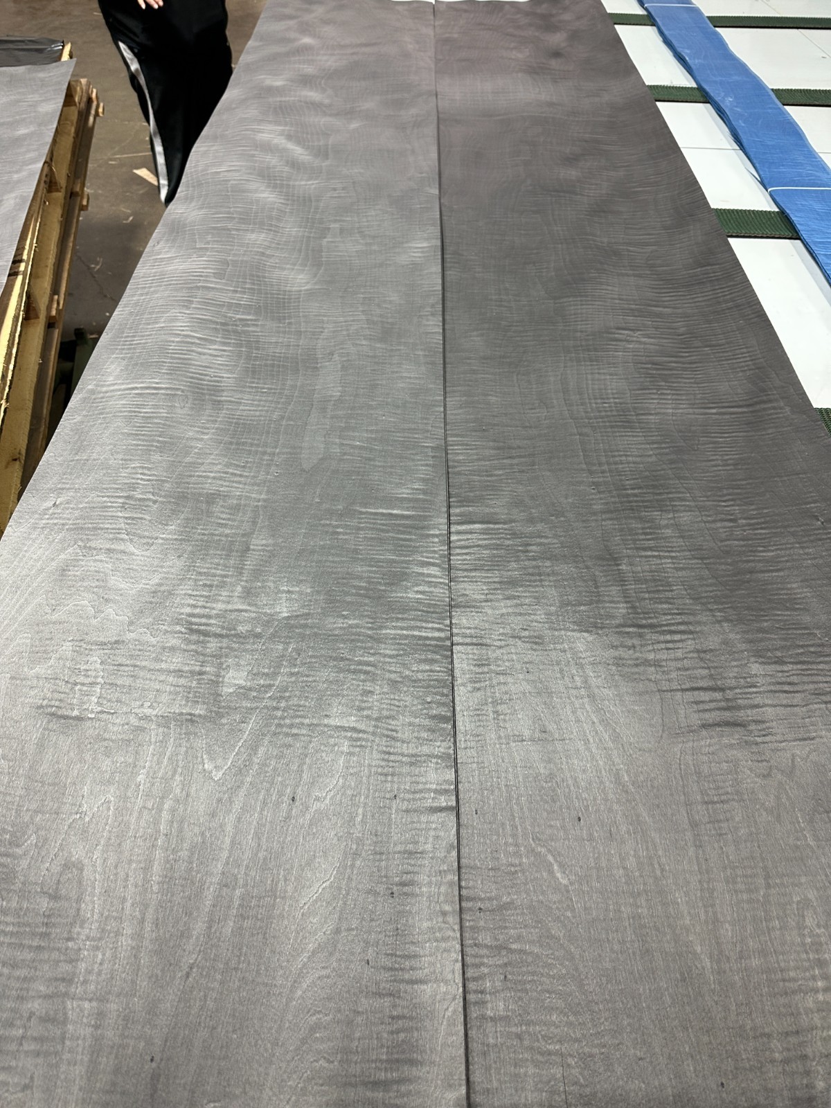 Smoked Grey Figured Maple Raw Wood Veneer 3 sheets 108'' x 19'' 319B