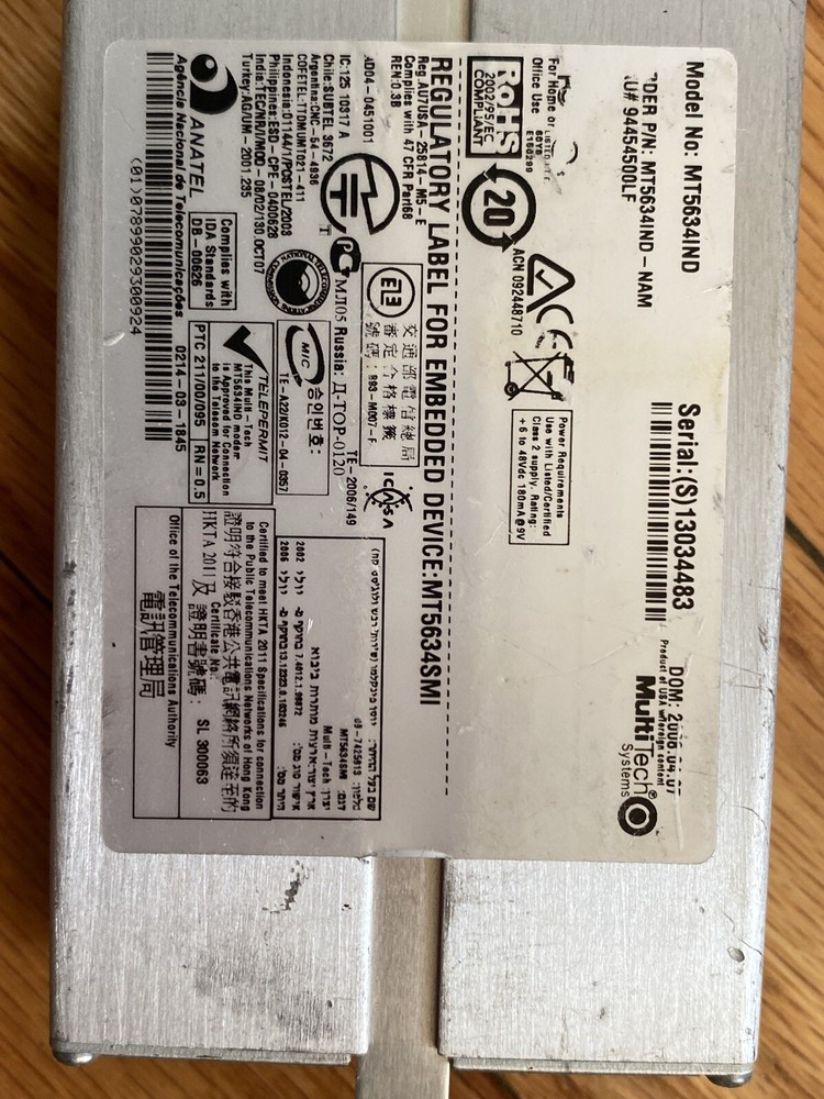 Multi-Tech - MT5634IND-NAM - Multi-Tech MultiModem IND Industrial Modem