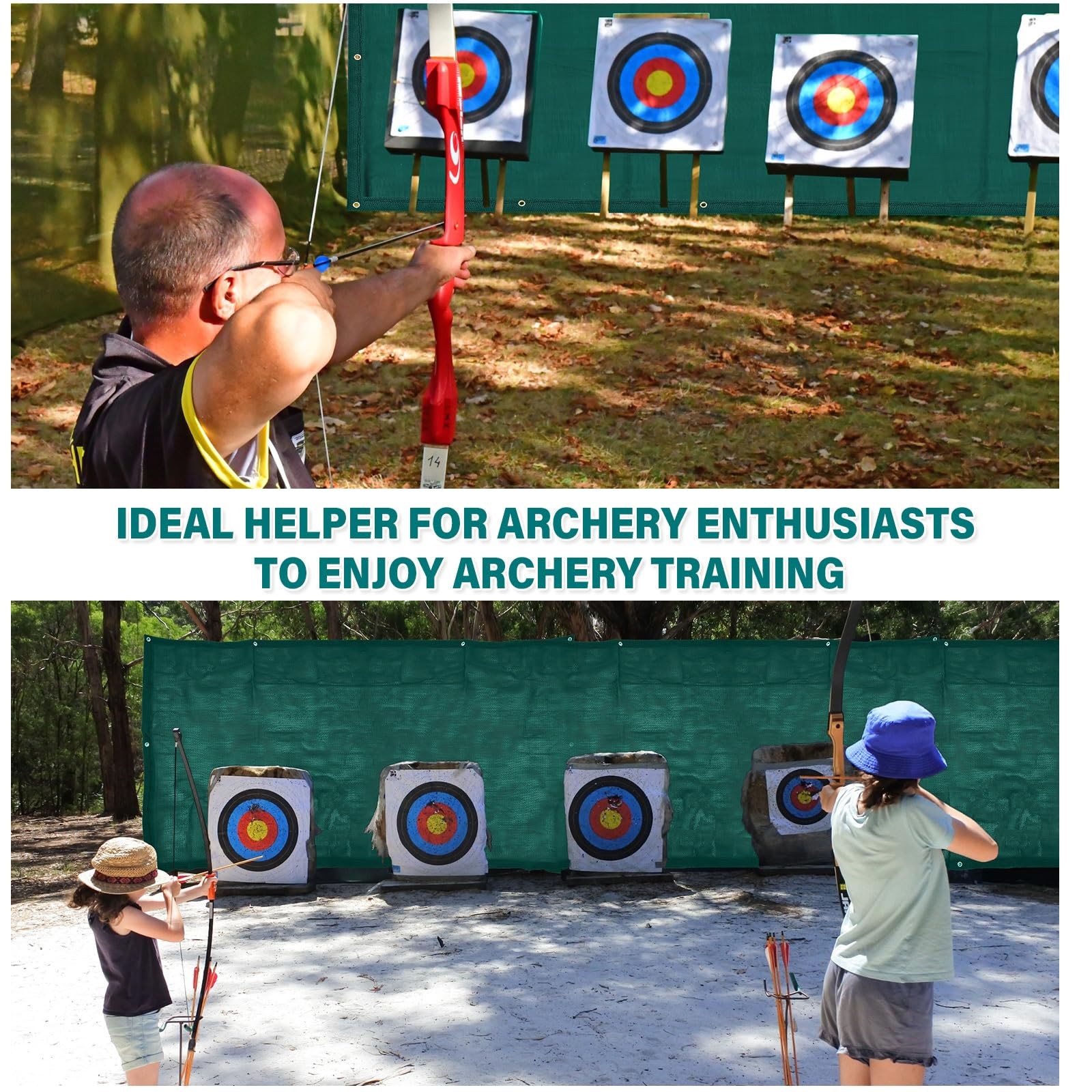 Archery Backstop - Heavy Duty Reinforced Netting, Back Stop Net, Ideal for Ou...