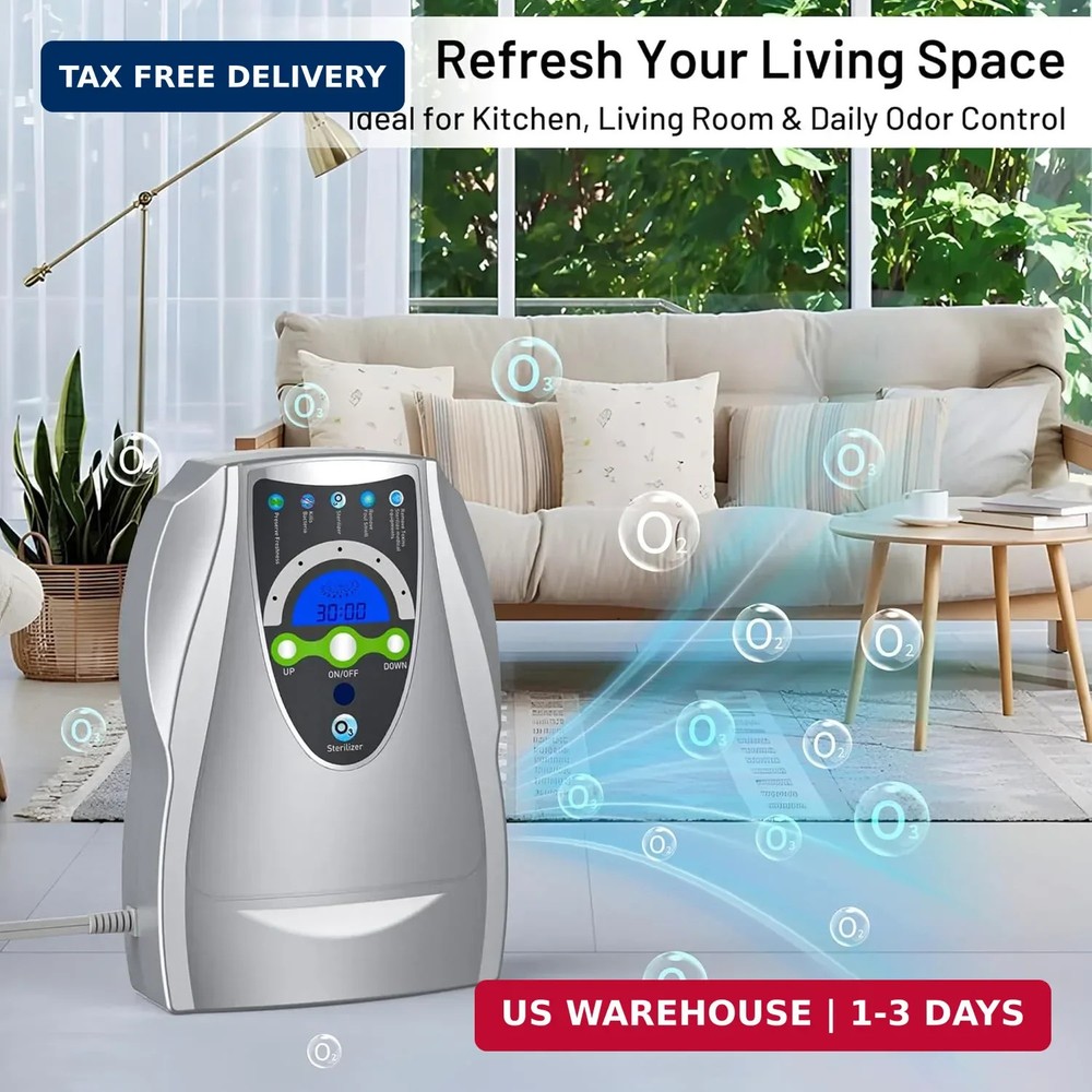Ozone Machine Generator, Multifunctional with Timer, 500mg/h Portable Ozone Mach