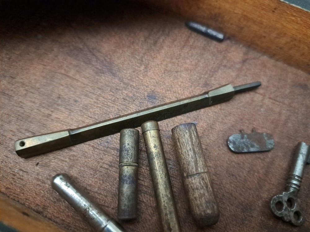 Antique Technical Mathematical Drawing Instruments Set Geometry in Wood Box